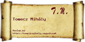 Tomecz Mihály névjegykártya