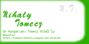 mihaly tomecz business card